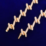 Barbed Wire Flooded Moissanite Iced Out Chain