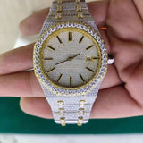 Yellow & White Handmade Automatic Moissanite Watch