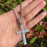 Baguette Moissanite Hip Hop Bling Cross Pendant Chain