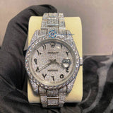 VVS1 Moissanite Iced Out Arabic Dial Watch Gift For Him