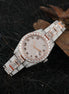 Round & Baguette Dual Tone Moissanite Wrist Watch