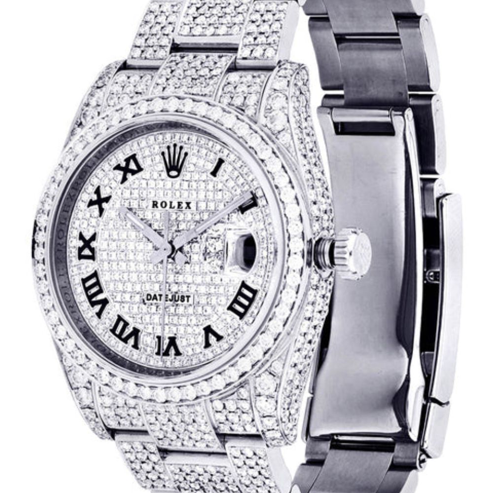 Fully Iced Out Moissanite Date Just Hip Hop Watch