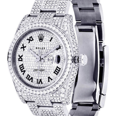 Fully Iced Out Moissanite Date Just Hip Hop Watch
