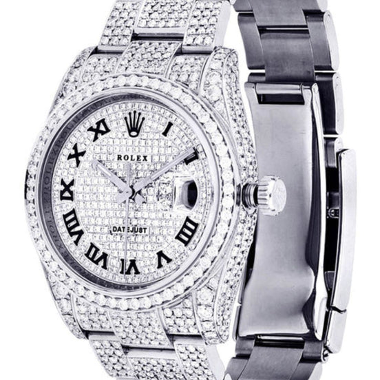 Fully Iced Out Moissanite Date Just Hip Hop Watch