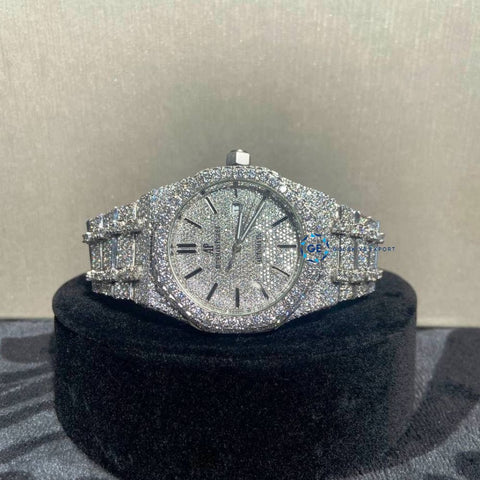 Lab Created Moissanite Iced Out Hip Hop Watch For Men's