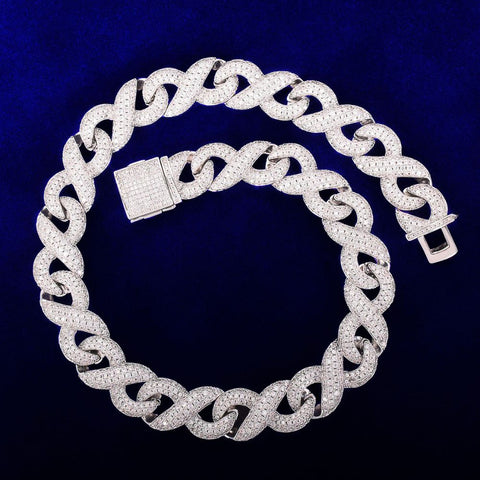 Luxury Hip Hop Infinity Link Moissanite Cuban Chain