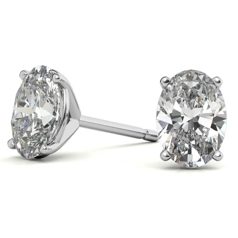 Oval Cut Moissanite Stud Earrings Gift For Her