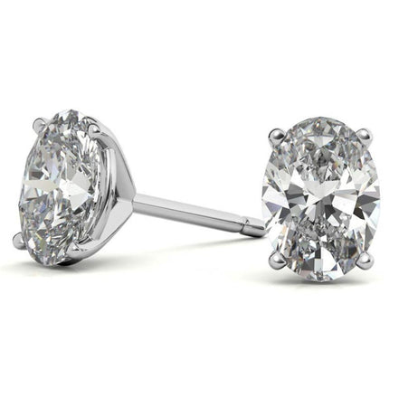 Oval Cut Moissanite Stud Earrings Gift For Her