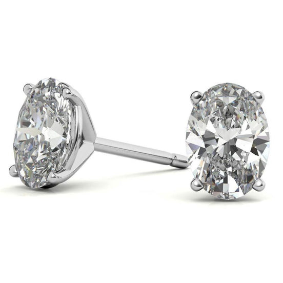 Oval Cut Moissanite Stud Earrings Gift For Her