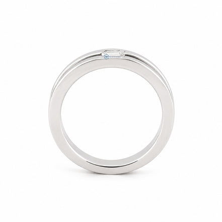 Emerald Cut Moissanite Bezel Set Solitaire Men's Ring