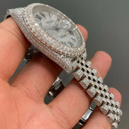 Datejust Roman Dial Fully Iced Out Moissanite Watch