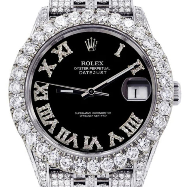Black Moissanite Diamond Unique Style Luxury Watch