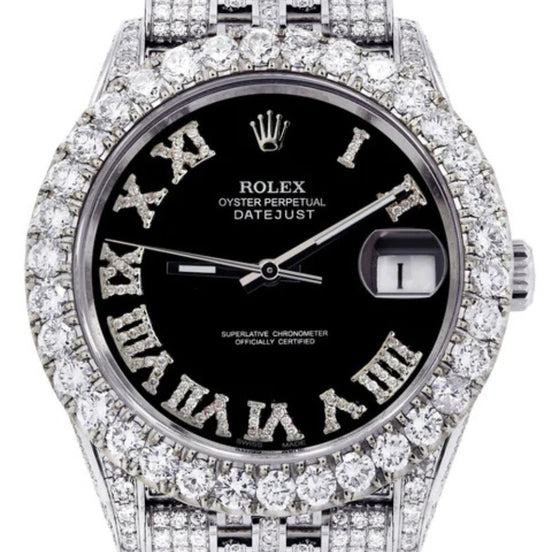 Black Moissanite Diamond Unique Style Luxury Watch