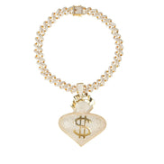 Money Bag Symbol Moissanite Pendant Necklace