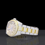 Dual Tone Roman Dial Iced Out Moissanite Expensive Watch