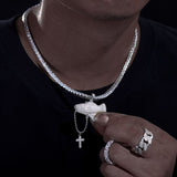 Hands Praying Cross Pendant Iced Out Moissanite Pendant