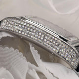 Black Lather Belt Moissanite Fancy Wrist Watch For Men's