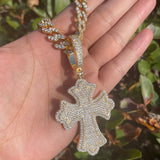 Round Cut Moissanite Diamond Iced Out Cross Pendant