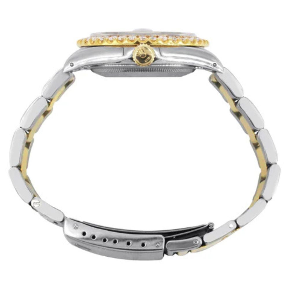 Brown Arabic Dial Date Just Moissanite Luxury Watch