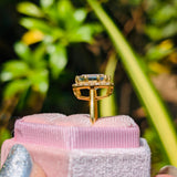 Halo Style Yellow Gold Unique Cut For Women