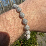 925 Sterling Silver Ball Link Bracelet For Men's
