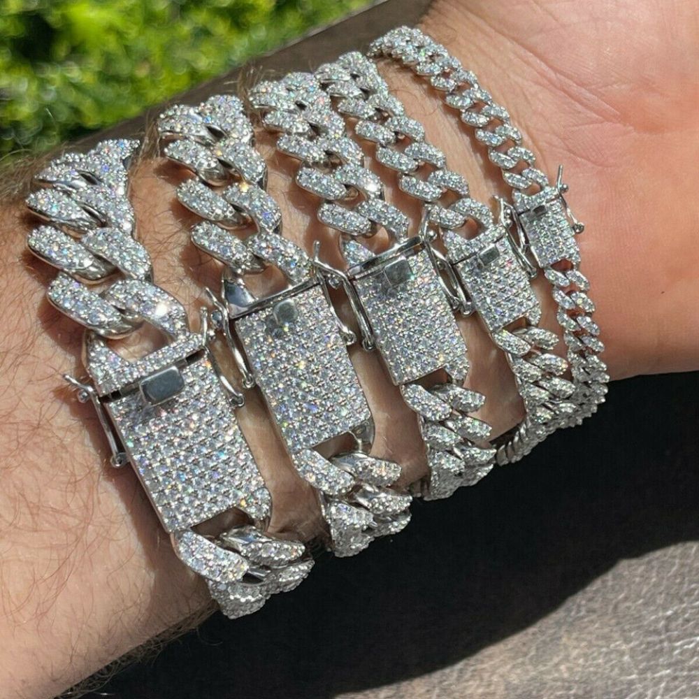 Classic Miami Cuban Link Moissanite Bracelet Iced Out