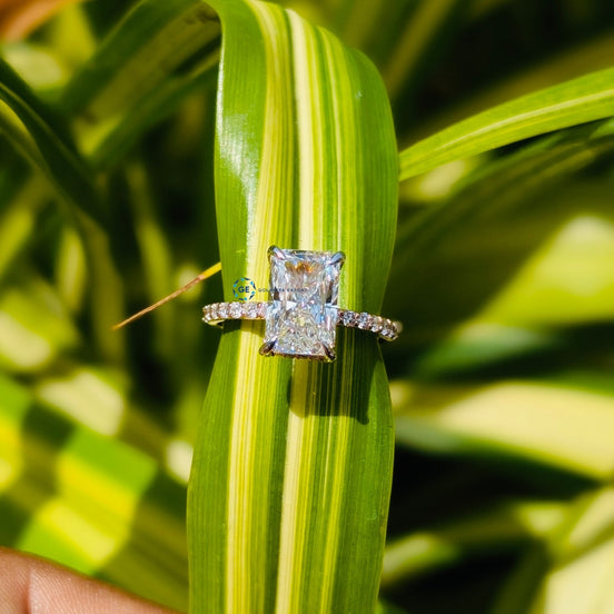 3.31CT Radiant Cut Lab Grown Diamond Rose Gold Engagement Ring