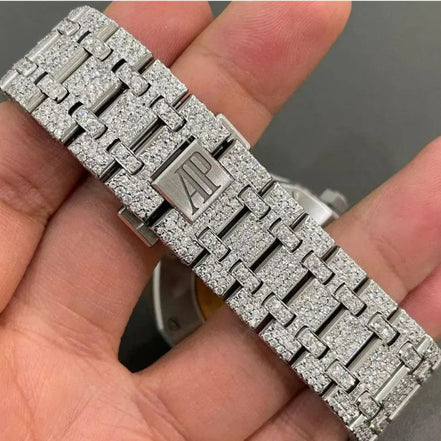Bust Down Iced Out Moissanite Handcrafted Wrist Watch