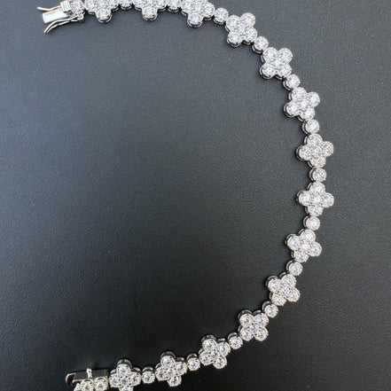 Moissanite Clover Tennis Bracelet For Men's / Women's