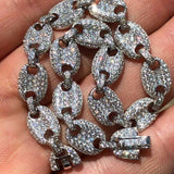 Puffed Mariner Link Moissanite Diamond Bracelet