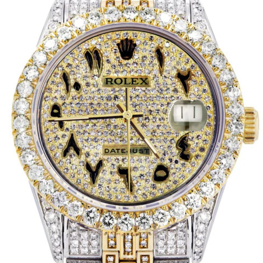 Dual Tone Expensive Moissanite Rapper Style Watch