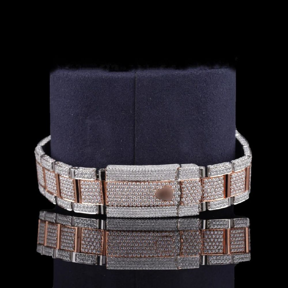 Date Just Dual Tone Moissanite Hip Hop Watch