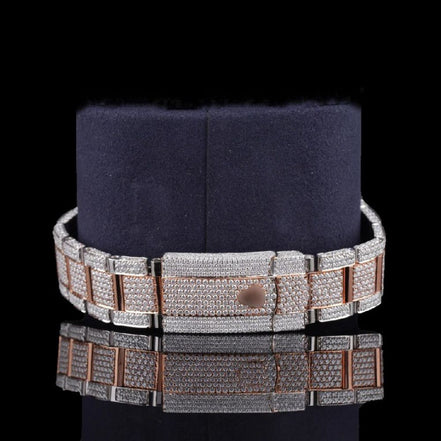 Date Just Dual Tone Moissanite Hip Hop Watch