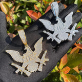 Men's Iced Out Eagle Gang Pendant Moissanite Pendant