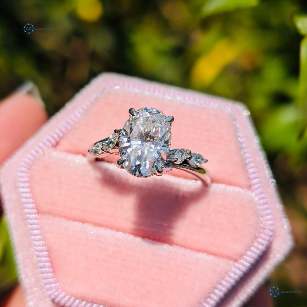 Oval Cut Lab Grown Diamond Wedding Ring