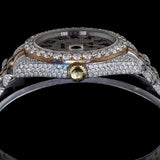 Dual Tone Automatic Rapper Style Moissanite Watch For Men's
