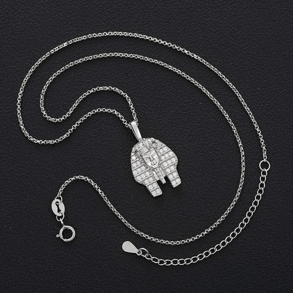 Customize Pharaoh Head Moissanite 925 Silver Pendant