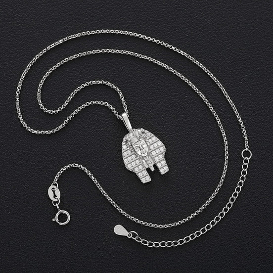 Customize Pharaoh Head Moissanite 925 Silver Pendant