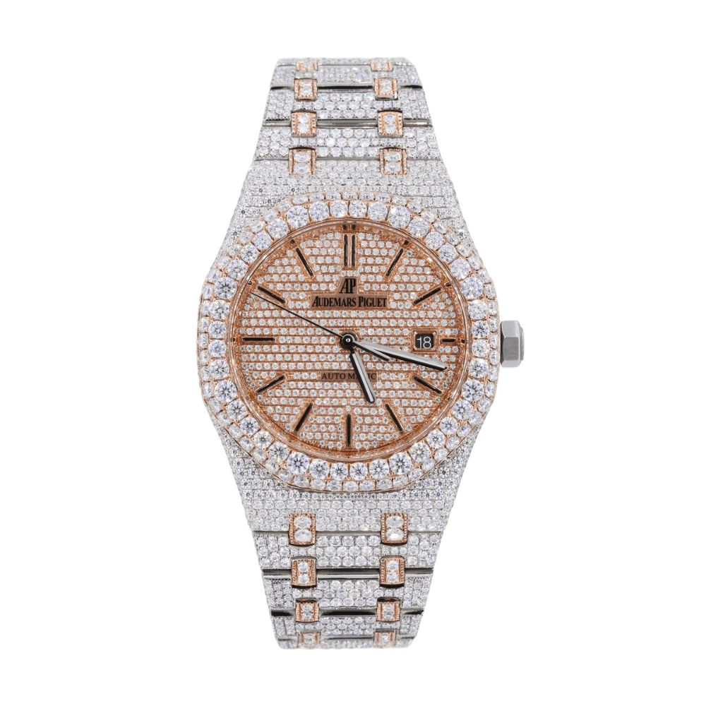 Black Stick Moissanite Dual Tone Men's Watch