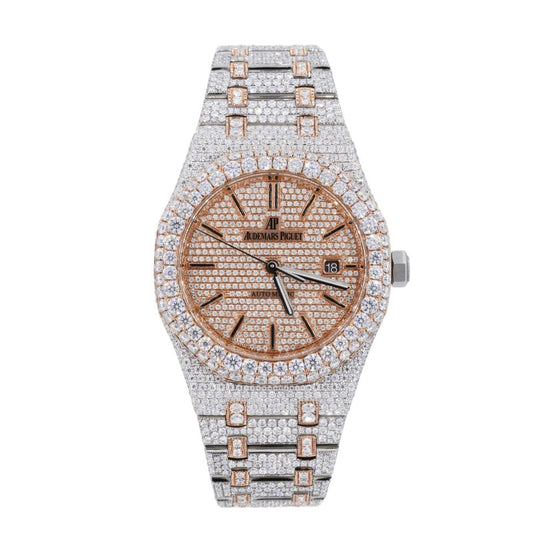 Black Stick Moissanite Dual Tone Men's Watch