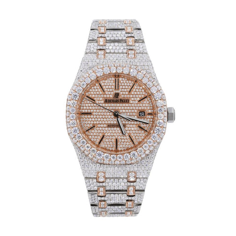 Black Stick Moissanite Dual Tone Men's Watch