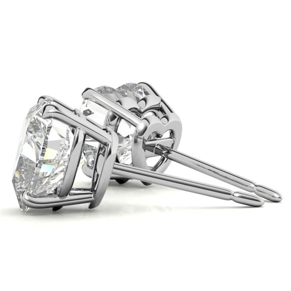 Modern Solitaire Heart Cut Moissanite Earrings