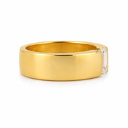 Tension Set Emerald Cut Moissanite Yellow Gold Men's Ring