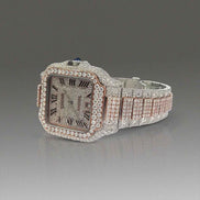 VVS1 Moissanite Dual Tone Fashion Watch For Men's