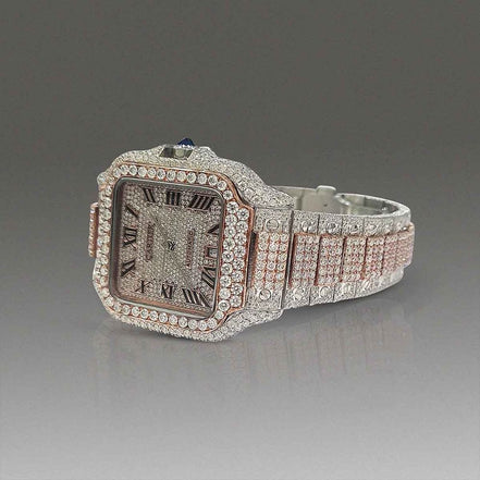 VVS1 Moissanite Dual Tone Fashion Watch For Men's