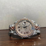 Roman Dial Datejust Dual Tone D Color Moissanite Watch