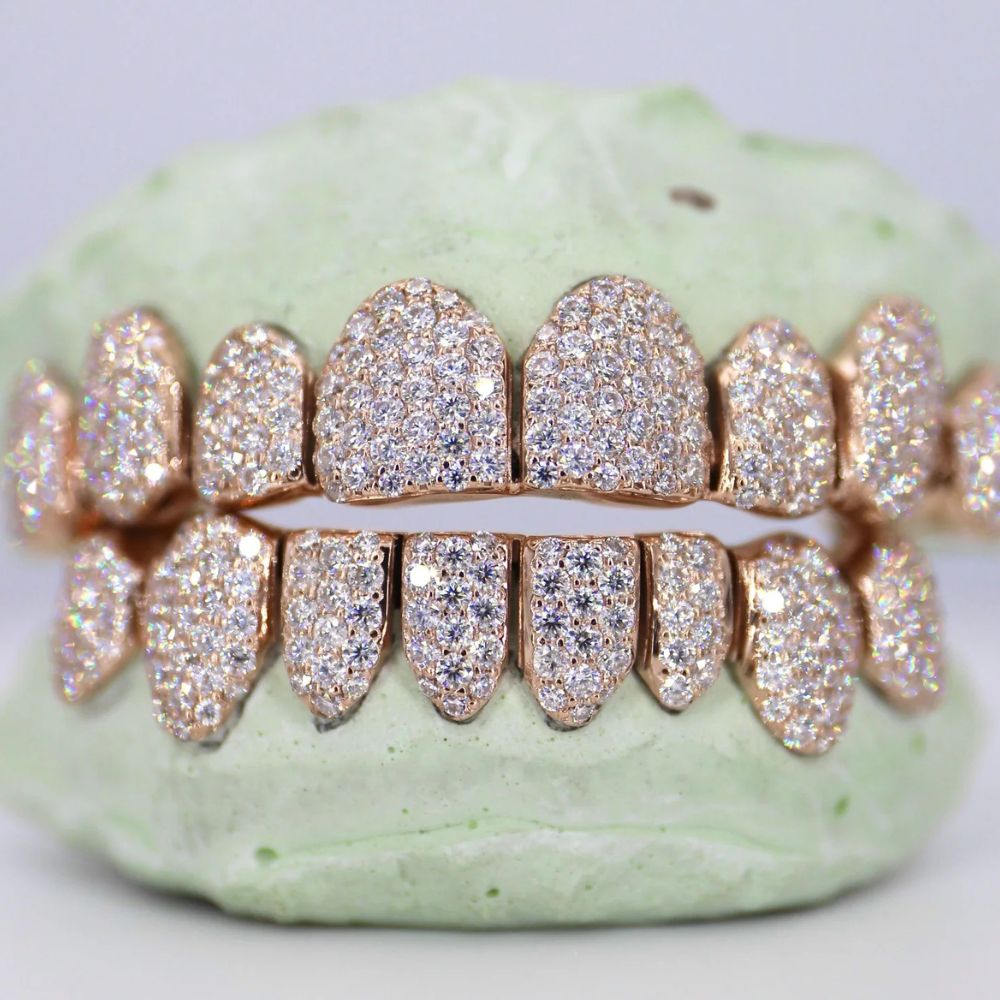 8 On 8 Round Cut Moissanite Customize Grillz