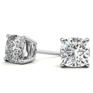 Cushion Cut Moissanite Push Lock Earrings
