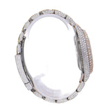 Arabic Dual Rose And White Tone Moissanite Luxury Watch