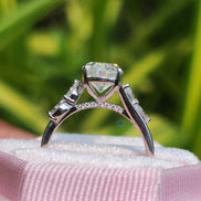 Oval Cut White Gold lab Grow Diamond Engagement Ring